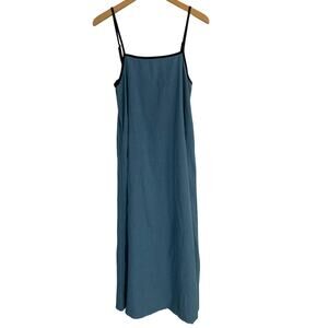 Senllen maxi dress women’s size XS blue linen oversized lagenlook boho flowy